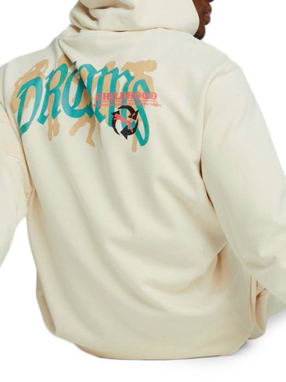 Puma L childhood dreams  Cream Pullover Hoodie Logo sweatshirt mens women’s top
